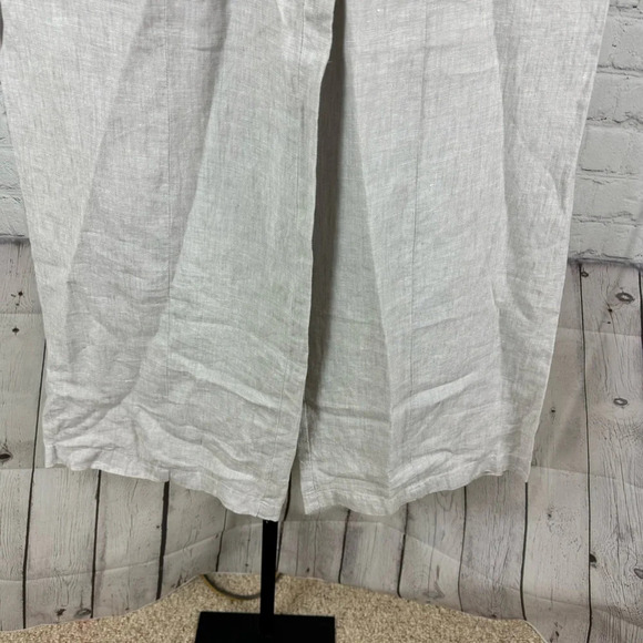 Sigrid Olsen Light Gray Wide Leg Linen Pants Pull On Size Large - Picture 3 of 6